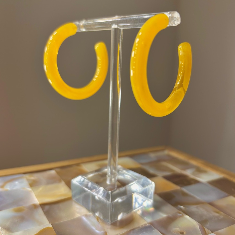 Tangerine Marbled Acrylic Hoops